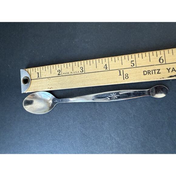 Vintage Atomic Double Ended Spoon Stainless Steel Starburst MCM Retro (1) - Picture 5 of 5